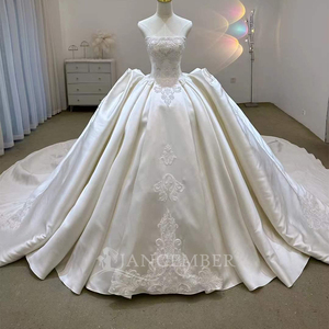 Sweet Collar Sleeveless Ball Gown Satin Elegant Vestidos De Novia <b>Wedding</b> Dress Vestidos Para Mujer Lsjj77 Jancember - Product Image 1
