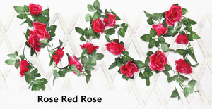 A-158ホーム屋外シャンパン人工ローズヴァインシルクフラワーガーランド吊りバスケット植物ウェディング用アーチガーデン壁装飾 - Product Image 6