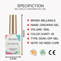 Vernis à ongles en gel Bellinails, séchage à l'air, gel craquelé, vernis pour manucure, semi-permanent, art des ongles, nécessite une base et un top coat