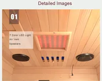 Salle de sauna infrarouge électrique moderne en acrylique HR avec panneau de commande informatique, capacité 2 personnes, pour salle de sport et villa