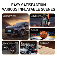 Compresseur d'air portable de poche avec batterie au lithium et prise d'alimentation 12V pour voiture, idéal pour le gonflage d'urgence des pneus en voyage.