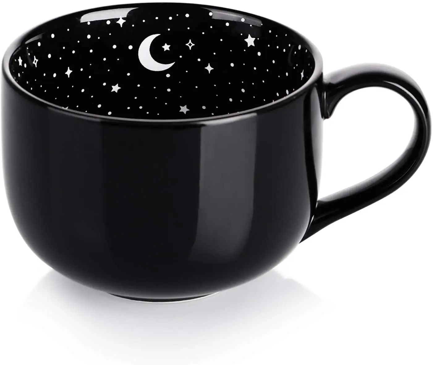 Tazze da caffè con calderone di Halloween da 21 once per regali spettrale, tazza da caffè in ceramica oversize di mezzanotte, Halloween Witch Brew Black