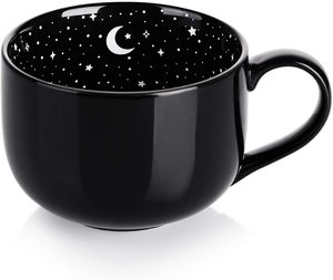 Tasses à café caldron d'halloween 21oz pour cadeaux effrayants, tasse à café en céramique surdimensionnée de minuit, infuseur de sorcière d'halloween noir - Product Image 1
