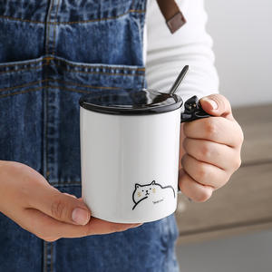 <span class=keywords><strong>Simon</strong></span>-taza de porcelana con tapa para gato, taza de café de cerámica - Product Image 6