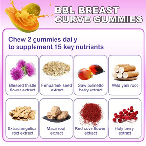 Gummies pour l'augmentation mammaire, complément alimentaire naturel à base de plantes pour l'amélioration, le raffermissement et le lifting du buste - Product Image 3