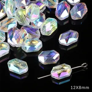 50 pz/borsa nuove perle piatte lucide di perle di cristallo di vetro per gioielli che fanno braccialetti di perline accessori fornitore di perline all'ingrosso