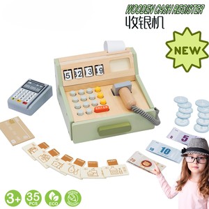 Jeu de simulation de maison de supermarché Jeu de courses <span class=keywords><strong>Caisse</strong></span> <span class=keywords><strong>enregistreuse</strong></span> Jouets en bois Jouets pour enfants de 5 ans - Product Image 5
