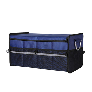 Factory sale foldable collapsible large size car rear seat back storage bag car boot organiser with cover
