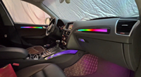 Kit d'éclairage d'ambiance dynamique à LED pour l'intérieur de voiture Audi Q5 2010-2017, accessoires de panneau de porte en bois carbone