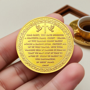 Pièce commémorative souvenir Saint <span class=keywords><strong>Christophe</strong></span> en alliage de zinc plaqué or et argent, estampée et imprimée en UV, pièce métallique 3D - Product Image 6