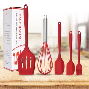 5-Piece Silicone Baking DIY Utensil Set with Integrated <strong>Scraper</strong> Sweeper and Egg Beater Home <strong>Use</strong> Color <strong>Box</strong> Included - Product Image 6