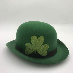 Men Hip Hop Stylish Wool Felt Bowler Hat Green - Product Image 5