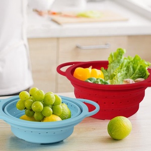 Panier de drainage pliable réutilisable pour légumes et fruits, panier en silicone rond pour friteuse à air - Product Image 5