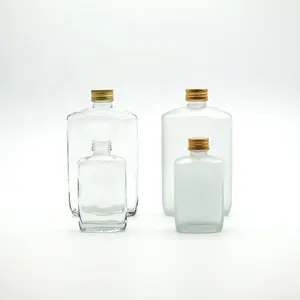 批发威士忌玻璃瓶方瓶酒瓶100毫升180毫升250毫升酒精烈酒玻璃瓶带盖