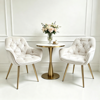 Fauteuil d'appoint en velours capitonné haut de gamme avec pieds en métal doré pour la maison, l'appartement, l'hôtel, le café