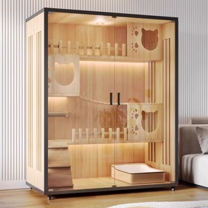 環境に優しい天然木を使用した猫用ヴィラベッド、高級感のある新しい通気性デザイン、広いスペースでお手入れも簡単 - Product Image 2