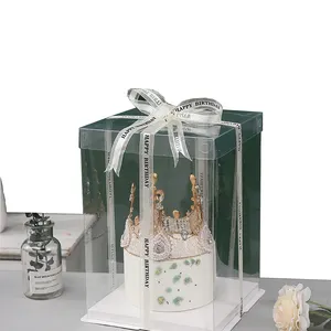 kunststoff verpackung kuchen Suppliers-High Quality hochzeit Birthday Cake verpackung transparent kunststoff klar kuchen box