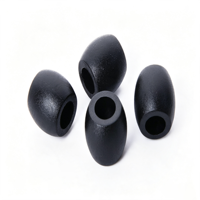 Embout ovale en plastique noir pour cordons, cordonnets ou tiges