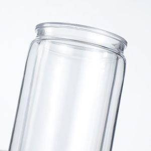 Gobelet réutilisable en PC à double paroi de 16 oz pour activités de plein air, avec couvercles et pré-percé, résistant aux chutes, effet boule à neige - Product Image 4