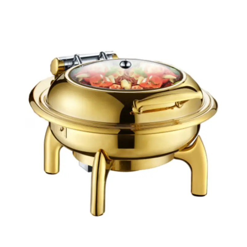 OEM commercial kitchen equipment Food Warmer Double Pans 9l Chafing Dish Buffet Rotating Chafing Dish