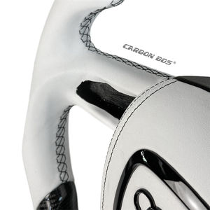 หนังคาร์บอนไฟเบอร์แท้จากโรงงานสำหรับพวงมาลัยรถยนต์ <span class=keywords><strong>Audi</strong></span> B7 A1 A3 A4 A6 A7 A8 B6 B8 B9 C6 C7 C8 TT R8 ซีรีส์ <span class=keywords><strong>Q</strong></span> - Product Image 5