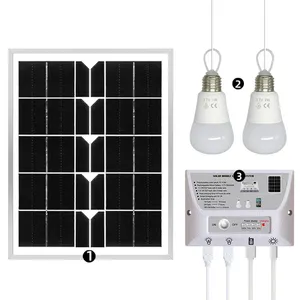 3W Solar Panel 5000MAh Battery Mobile Solar Power LED Light Bulb Lamp Home Lighting System Emergency Lighting