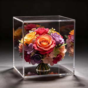 Boîte à fleurs en acrylique transparente <span class=keywords><strong>de</strong></span> qualité supérieure, emballage cadeau floral <span class=keywords><strong>de</strong></span> luxe, boîte à fleurs en acrylique, étui <span class=keywords><strong>de</strong></span> présentation pour bouquet <span class=keywords><strong>de</strong></span> roses <span class=keywords><strong>éternel</strong></span>les - Product Image 4
