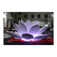 Fleur de lotus gonflable à LED changeante de couleur, lotus gonflable géant pour la décoration de scène