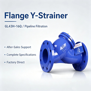 Filtre à bride en fonte ductile de type Y GL43H-16Q avec tamis en acier inoxydable DN40-DN300 pour conduites d'eau et d'eaux usées - Product Image 4