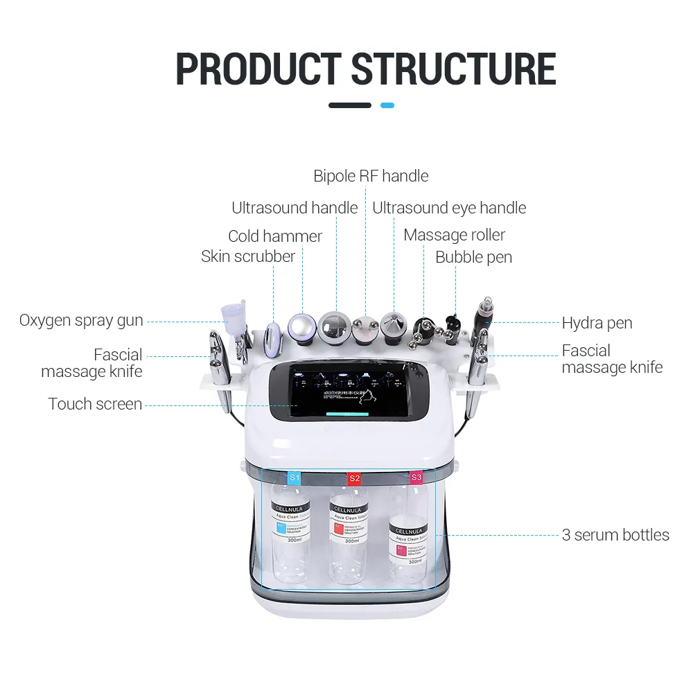 Portable 10 en 1 petite bulle hydro aqua peel hydra beauté machine faciale microdermabrasion hydrafacys