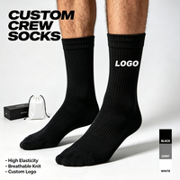 Chaussettes de sport personnalisées haut de gamme avec motif brodé, respirantes, durables, vente en gros, logo personnalisé, chaussettes athlétiques pour l'entraînement quotidien