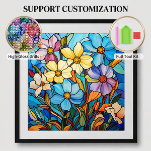 SONGWOOART Vente en gros Nouveaux produits <span class=keywords><strong>Peinture</strong></span> décorative 5D Fleurs en vitrail Décoration de salon <span class=keywords><strong>Peinture</strong></span> diamant - Product Image 1
