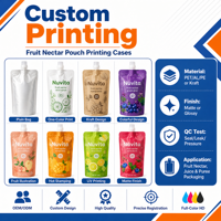 Pochette souple personnalisée en plastique de qualité alimentaire avec bec verseur pour sauces liquides et autres boissons