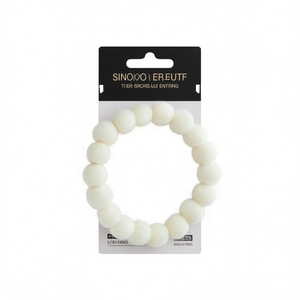 Guirlande de boules crème Sinoioo 6,7 pouces en tissu, ornement décoratif pour arbre de Noël, décoration de porte, décoration de fête - Product Image 1