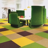 B1 Flame--Retardant Nylon Carpet Tiles Soft Durable PVC Backing Modular Floor Tiles for Commercial Office Gym School Gallery