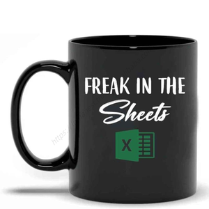 Vente en gros de tasses à café DD1053 'Freak in the Sheets Spreadsheet' pour comptable geek, idéales comme cadeau - Product Image 1