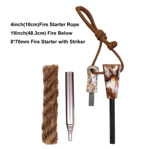 Kit de Supervivencia para Encender Fuego de Bolsillo, Cuerda de Magnesio, Soplador de Fuego Plegable, Barra de Magnesio con Punta de Acero HSS - Product Image 6