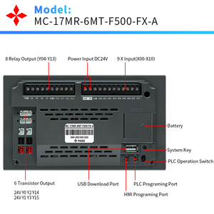 5นิ้ว HMI PLC All-in-one FX1S FX3S FX3G <span class=keywords><strong>FX3U</strong></span> เคาน์เตอร์และแกนความเร็วสูงในตัว AD DA อนาล็อกและการควบคุมอุณหภูมิ - Product Image 5