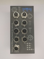 Commutateur Ethernet industriel pour véhicule, 12V 24V, 8 ports, 10/100 Mbps, connecteur M12