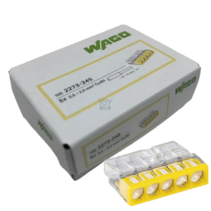 Wagos Original 2273-245 Conector de cable de terminal rápido intercambiable por resorte <span class=keywords><strong>2</strong></span>/<span class=keywords><strong>3</strong></span>/4/5/8 Trou Hole Bloques de terminales - Product Image 1