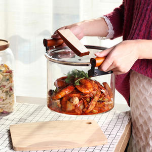 Grands pots en verre borosilicate, résistants au feu, transparents, pour la cuisson instantanée des nouilles - Product Image 5