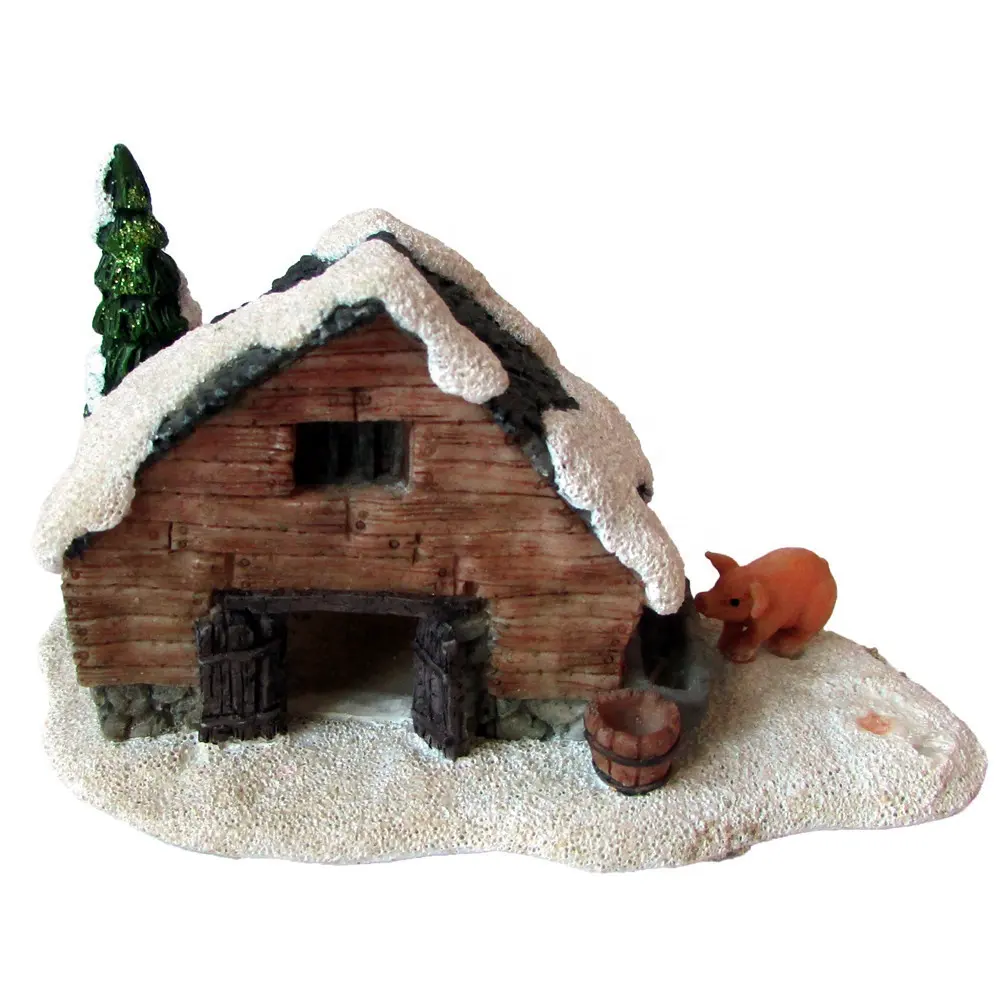 Ornement de noël en résine Miniature, fournitures d'ornement de maisons, vente en gros, référence Z12493A