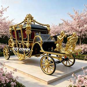 รถม้าไฟฟ้า ZOWN Royal Black Gold แบบ 4 ล้อ ดีไซน์หรูหรา แบตเตอรี่ 60V 80A ปรับขนาดได้ เหมาะสำหรับงานแต่งงานและท่องเที่ยว - Product Image 1
