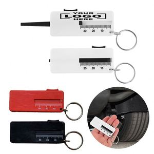 <b>Custom</b> Mini Plastic Tire Tread Ruler <b>Keychain</b> Portable Car Tyre Tread Depth Ruler Keyring Tire Tread Depth Gauge <b>Keychain</b> - Product Image 1