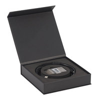 Custom Logo Black Magnetic Box Rigid Gift Box Flip <strong>Top</strong> Paper <strong>Packaging</strong> Box With EVA Foam Insert for Electronic <strong>Accessories</strong>