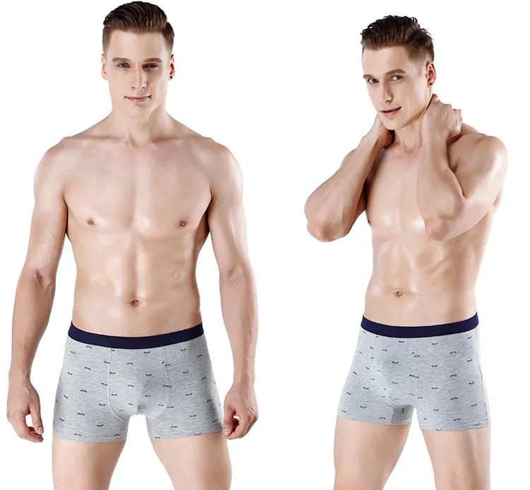 Calzoncillos Bóxer cortos para hombre, ropa interior con estampado de logotipo de marca personalizado, OEM