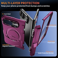 Support rotatif HUAYUAN à double usage, conception améliorée en tôle de fer, support de voiture mains libres, boîtier robuste pour iPhone Duo Fold