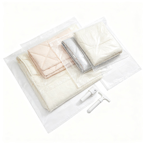Clear PVC Vacuum Storage <b>Bags</b> Zipper <b>Compression</b> Organizer Pouches for Blankets Pillows Clothing Travel Home - Product Image 3
