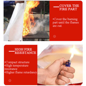 Огнеупорное одеяло из стекловолокна ультратонкое, 0,4 мм |   Температуростойкость 800+ |   Многоразовое противопожарное одеяло 120x180 см - Product Image 6