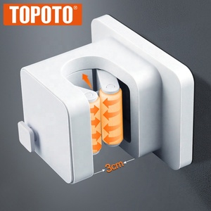 Support mural adhésif multifonction TOPOTO à double niveau pour balais et serpillères, idéal pour le nettoyage des salles de bain et toilettes - Product Image 2